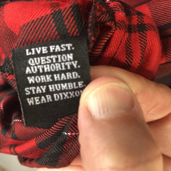 Dixxon Shirt Womens Small Red Black Plaid Flannel Long Sleeve Barrett-Jackson - Picture 9 of 16